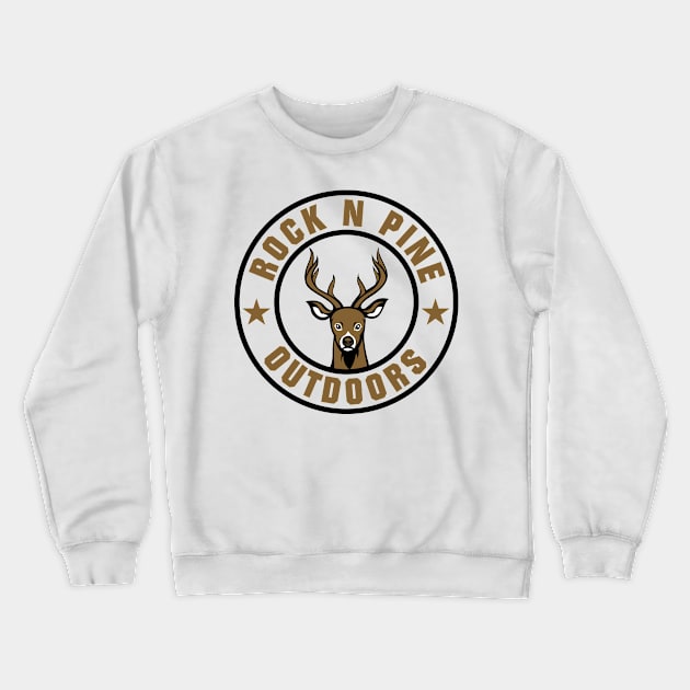 Deer RockNPine Design Crewneck Sweatshirt by WildOutdoors